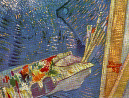 Vincent van Gogh 'Self-Portrait in Front of the Easel' 1888 (oil on canvas, detail)